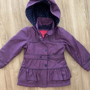 Girls fleece lined rain coat